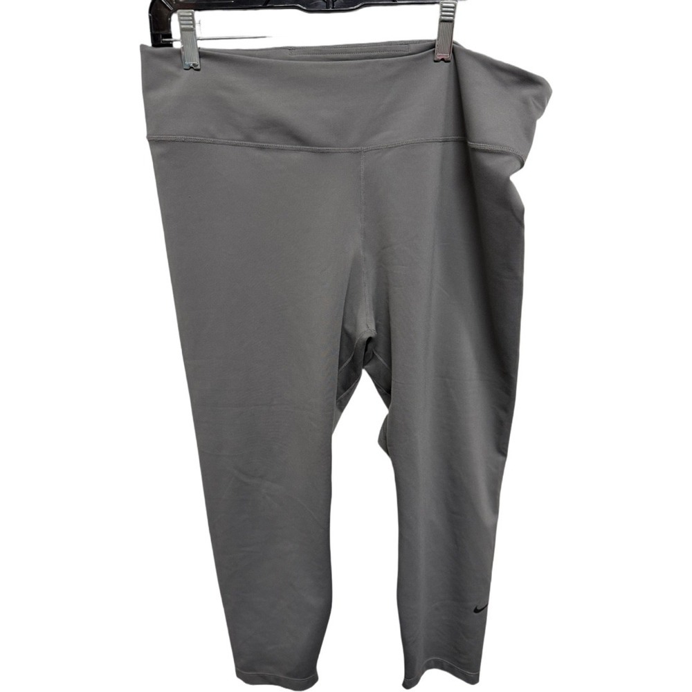 Nike Dri Fit Gray Cropped Workout Athletic Leggings Size XXL Plus Size Gym Solid